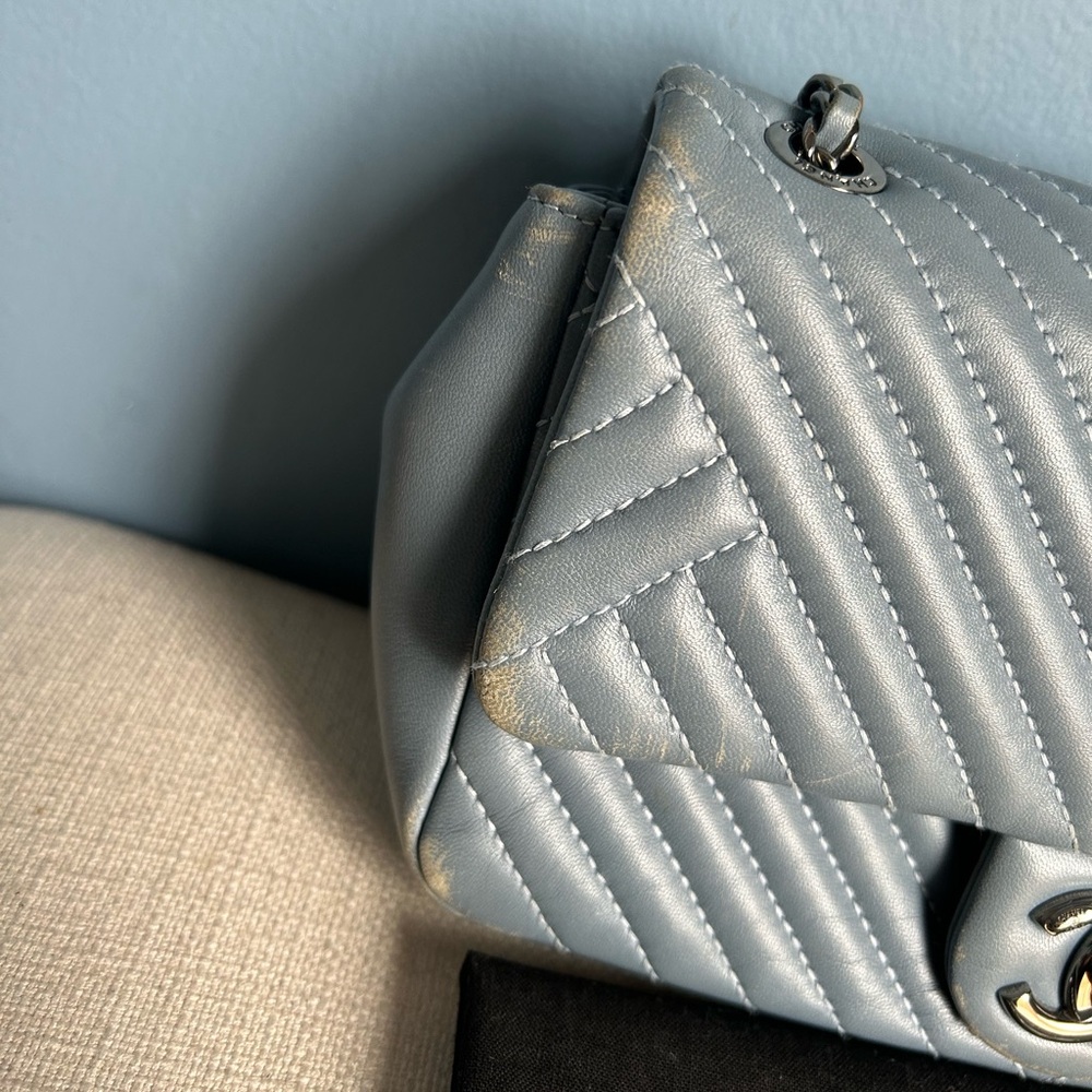 Chanel Blue Crossing Chevron Flap Bag - Picture 13 of 13